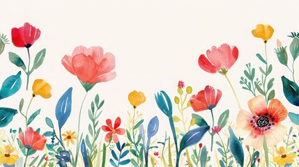 Garden party invitation with a floral border - An invitation card for a garden party adorned with a charming floral border, capturing the essence of outdoor celebrations