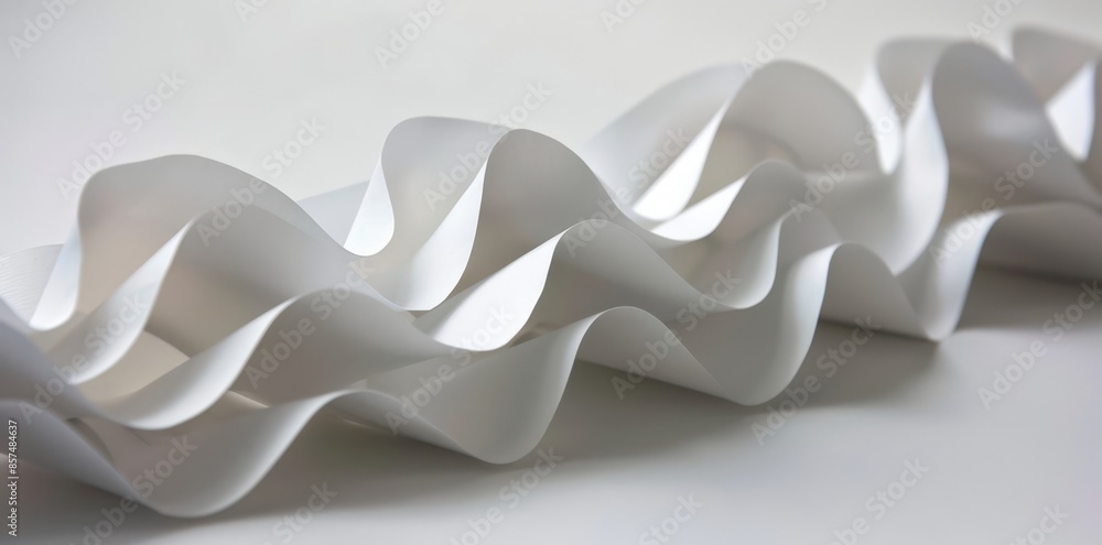 Artistic Paper Sculpture: Stylized Wavy Design in Black and White Artistic Paper Sculpture: Stylized Wavy Design in Black and White