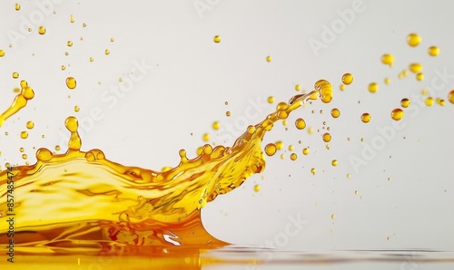 Electrifying Splash of Orange Liquid with Drops and a White Background