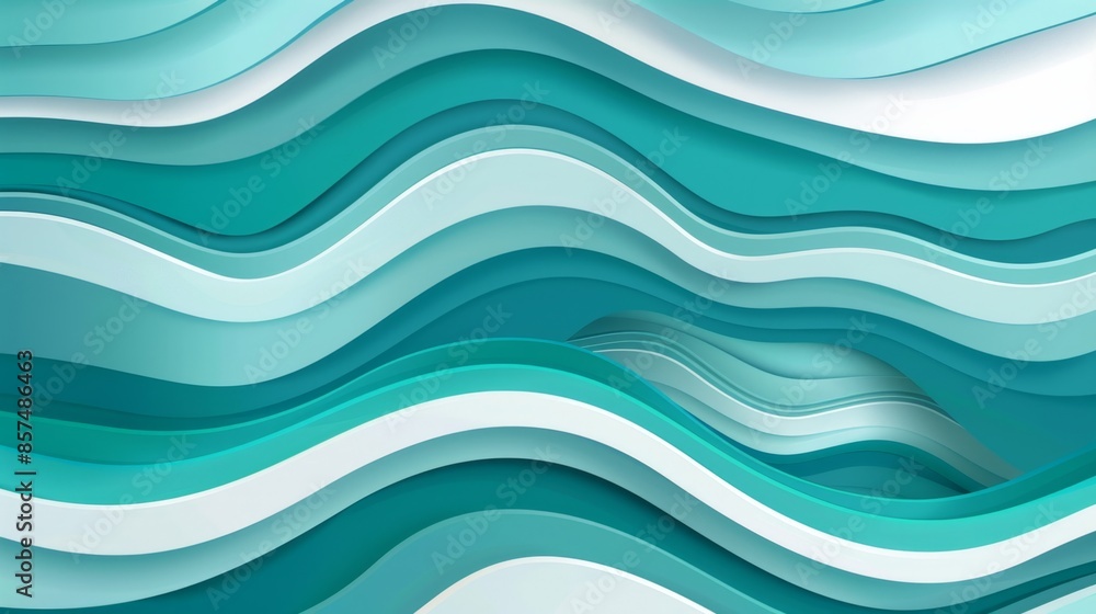 Abstract Ocean Waves in Turquoise Generative AI Abstract Ocean Waves in Turquoise Generative AI