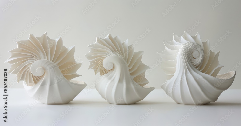 Three-Dimensional Artistic Paper Sculptures in White Three-Dimensional Artistic Paper Sculptures in White