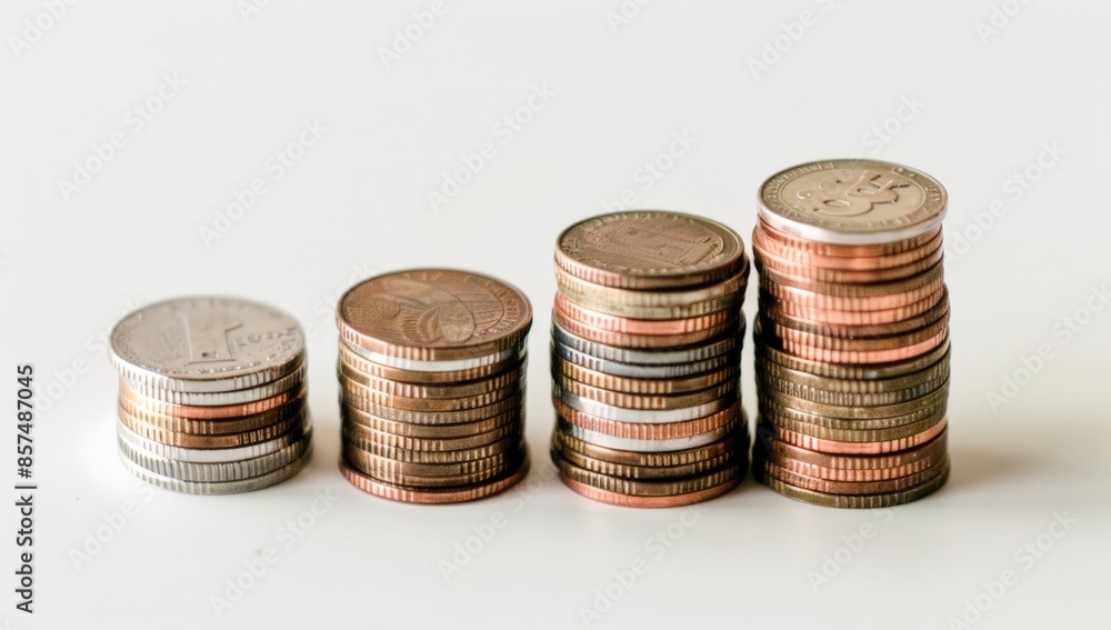 Coin Stack: Colorful Currency Notes Coin Stack: Colorful Currency Notes