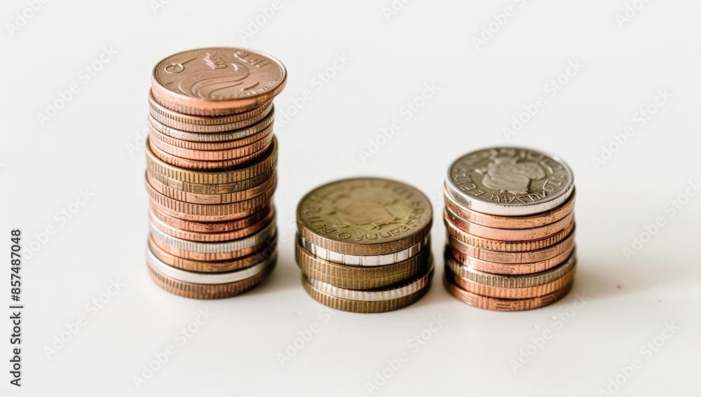 Coin Stack: Collection of Gold and Silver Coins Coin Stack: Collection of Gold and Silver Coins