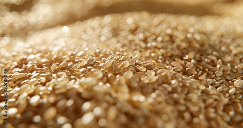 Close-up of Beige Grains on a Brown Background Close-up of Beige Grains on a Brown Background