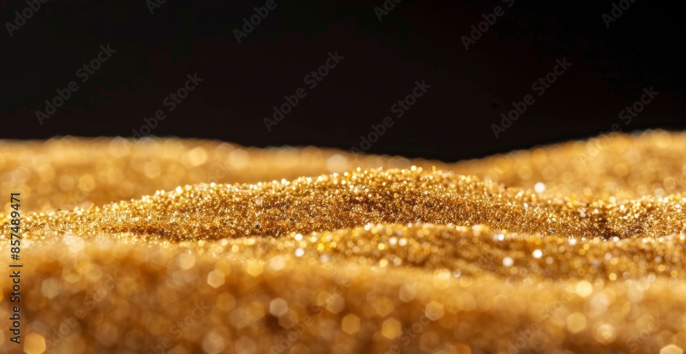 Golden Glitter Confetti on a Surface Golden Glitter Confetti on a Surface