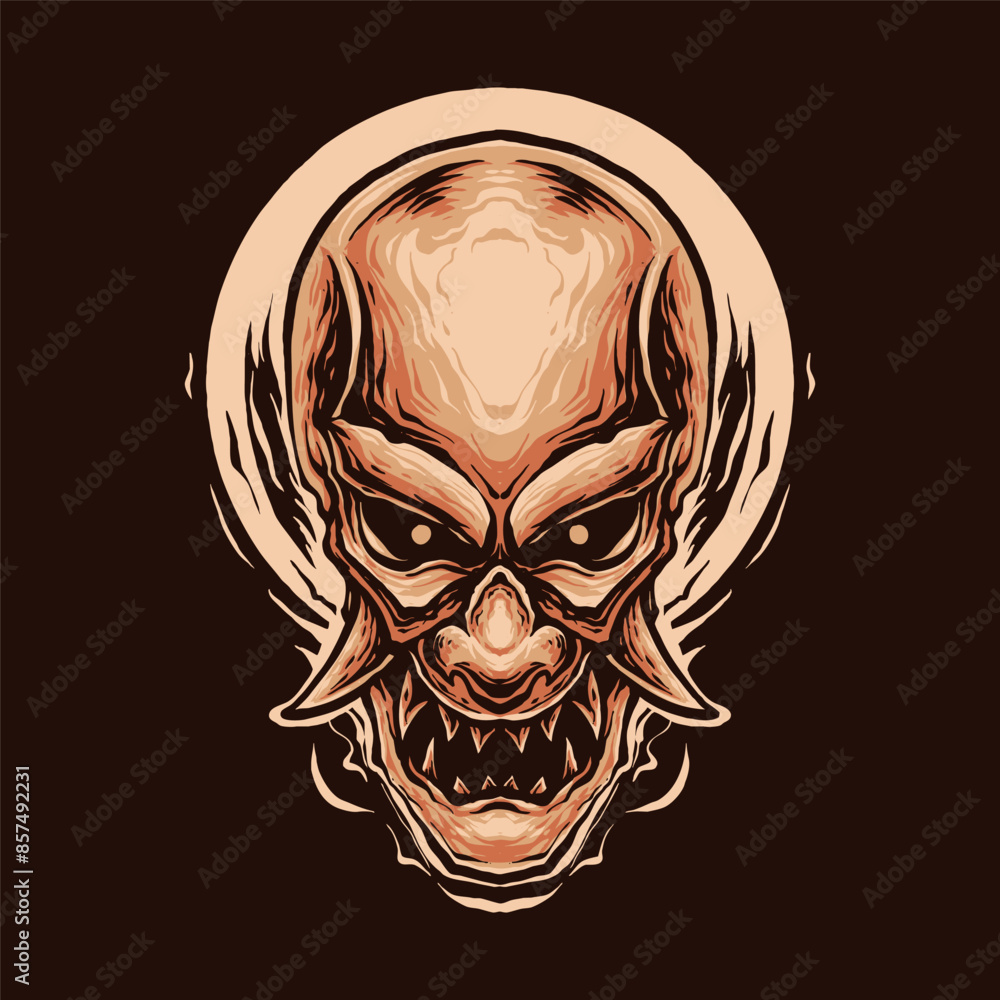 angry skull devil head vector illustration design angry skull devil head vector illustration design