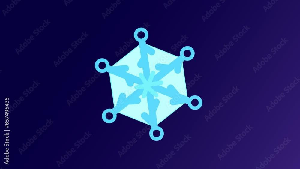 Snowflake Ribbon Animation Stockvideon 3D animation of rotating and shattering snowflake. WInter ...