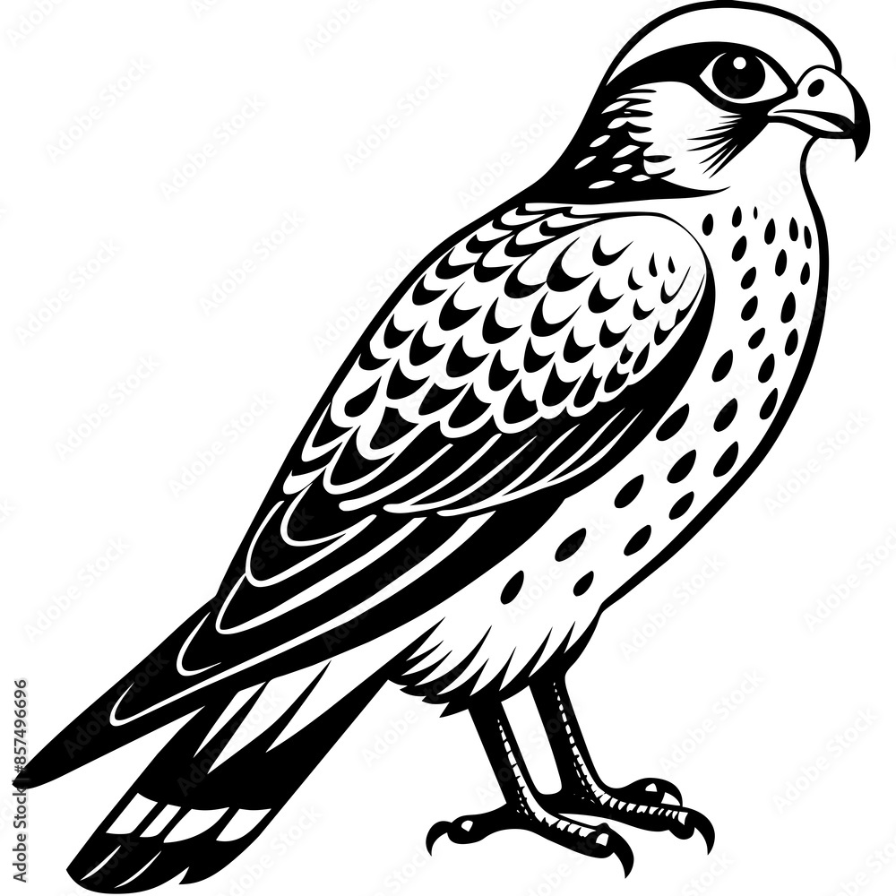 Obraz premium Captivating American Kestrel Vector Illustration A Detailed Guide