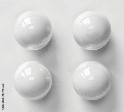 Modern Minimalist Home Decor: Five Sleek, White Globe Lights on a Light Gray Wall