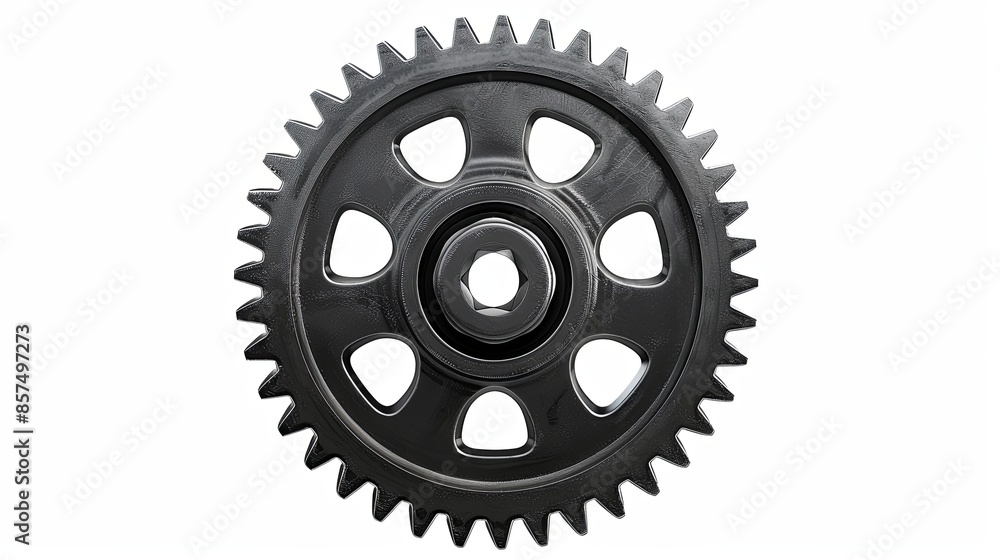 Black Gear Wheel Technology Pattern Isolated on White Background Black Gear Wheel Technology Pattern Isolated on White Background