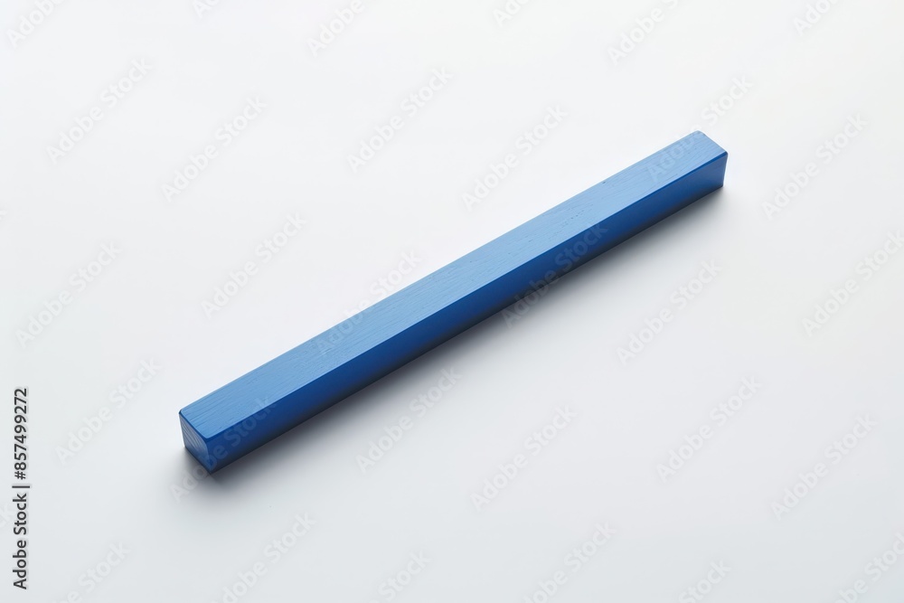 Solid Blue Plastic Ruler on White Surface Solid Blue Plastic Ruler on White Surface