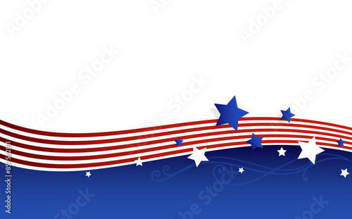An American election background with wavy stripes and stars
