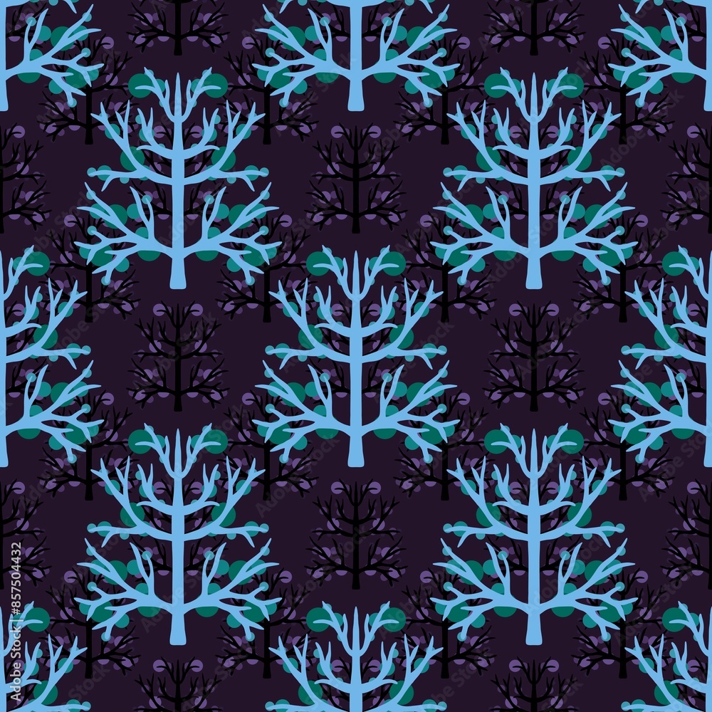 Floral seamless berries and leaves and branches pattern for wrapping paper Floral seamless berries and leaves and branches pattern for wrapping paper