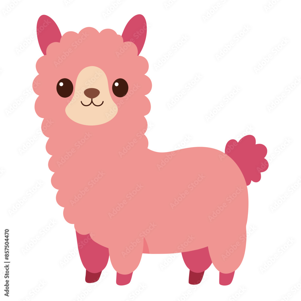 Naklejka premium Brighten Your Designs with Cheerful Alpaca Vector Illustrations