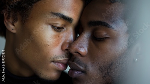 This image shows a close-up view of a person's ear with a small earring, accompanied by a partial view of curly hair, highlighting a fashionable and modern style.