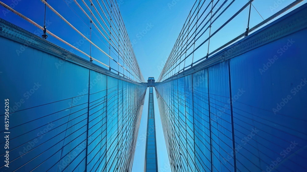 Fototapeta premium electric pole power lines and wires