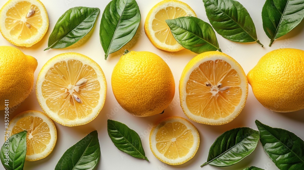 Lemons and Leaves - A Vibrant Still Life Lemons and Leaves - A Vibrant Still Life