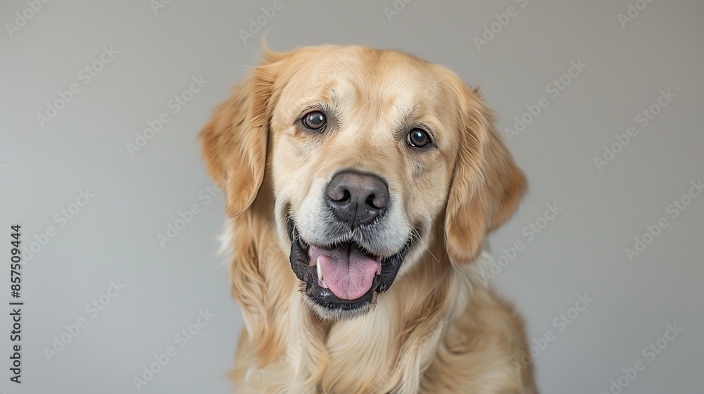 Golden Retriever Portrait with a Happy Expression Golden Retriever Portrait with a Happy Expression