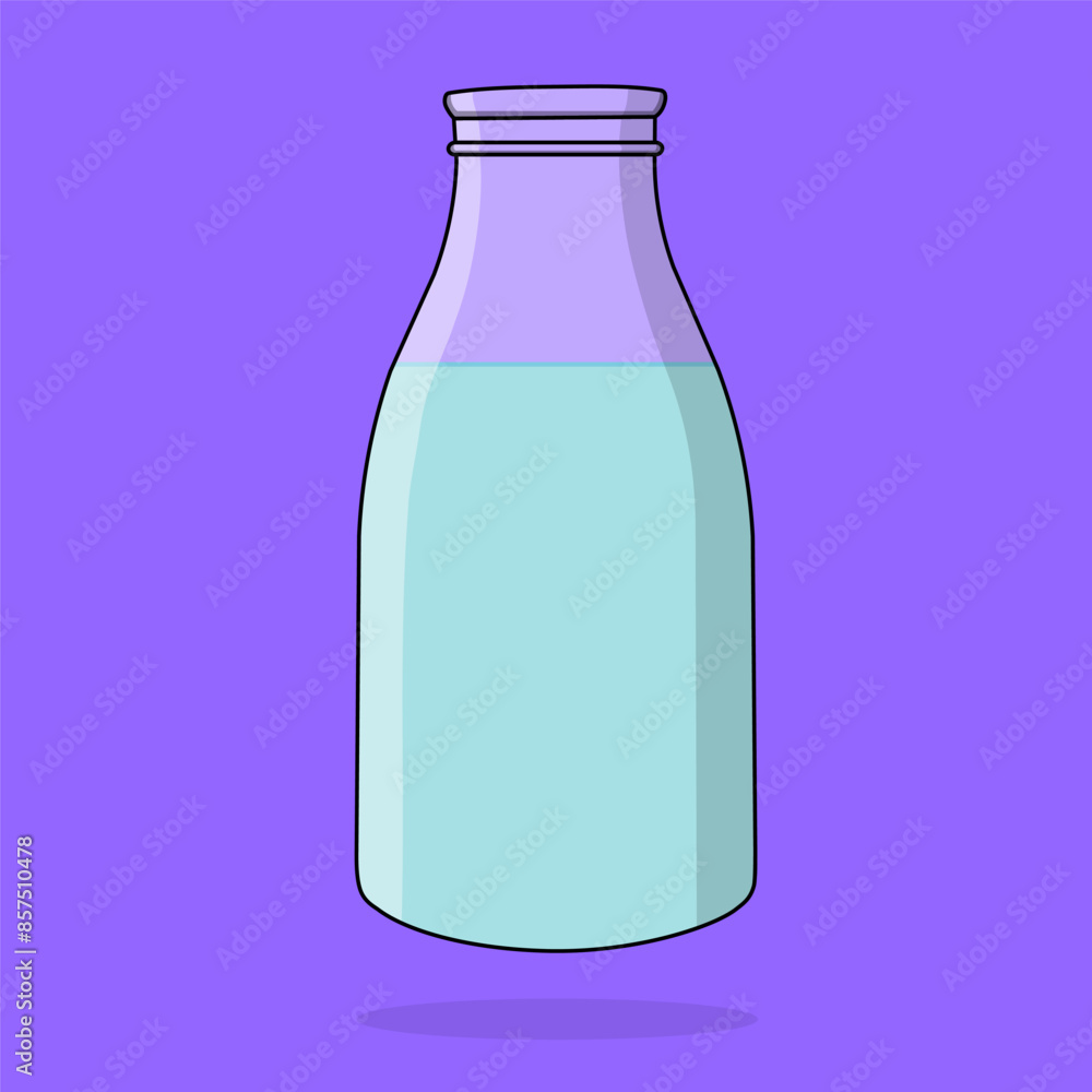 illustration of blue water in a white transparent glass bottle illustration of blue water in a white transparent glass bottle
