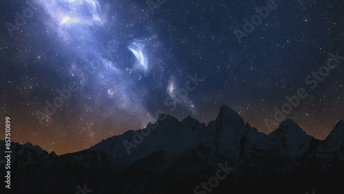 night sky in the mountains time lapse photo