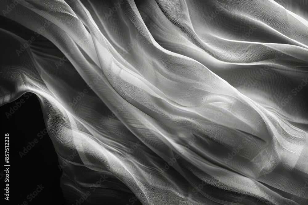 Fototapeta premium Ethereal Fabric Art: Abstract Textured Waves or Ripples in Soft Light