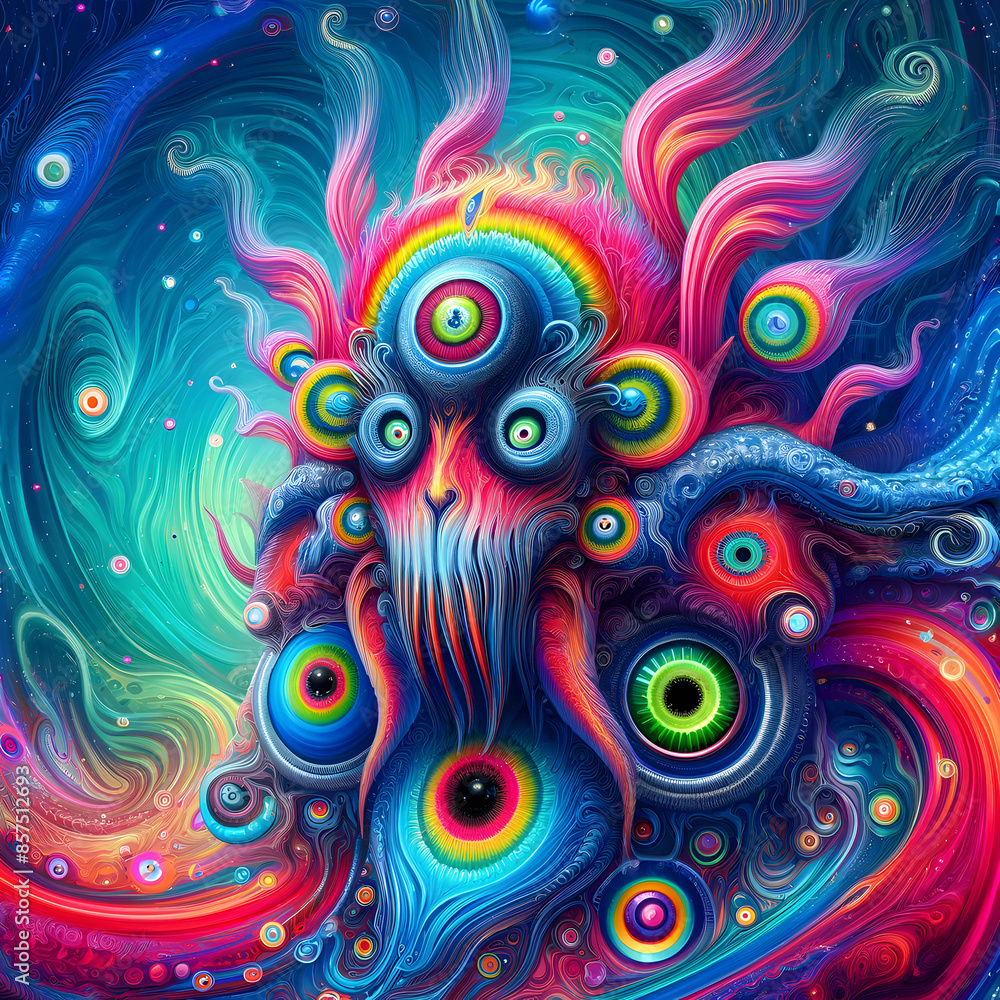 Fototapeta Colorful psychodelic animal chybrid