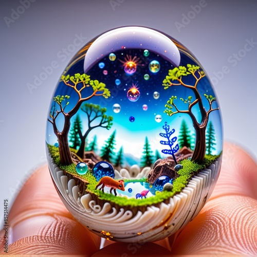 Small broken sphere with the life of the universe inside