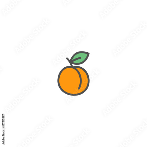 Sapodilla fruit Simple Vector Color Line Icons.