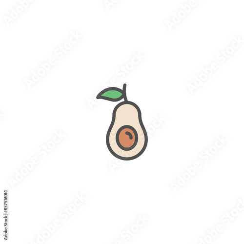 Avocado Simple Vector Color Line Icons.