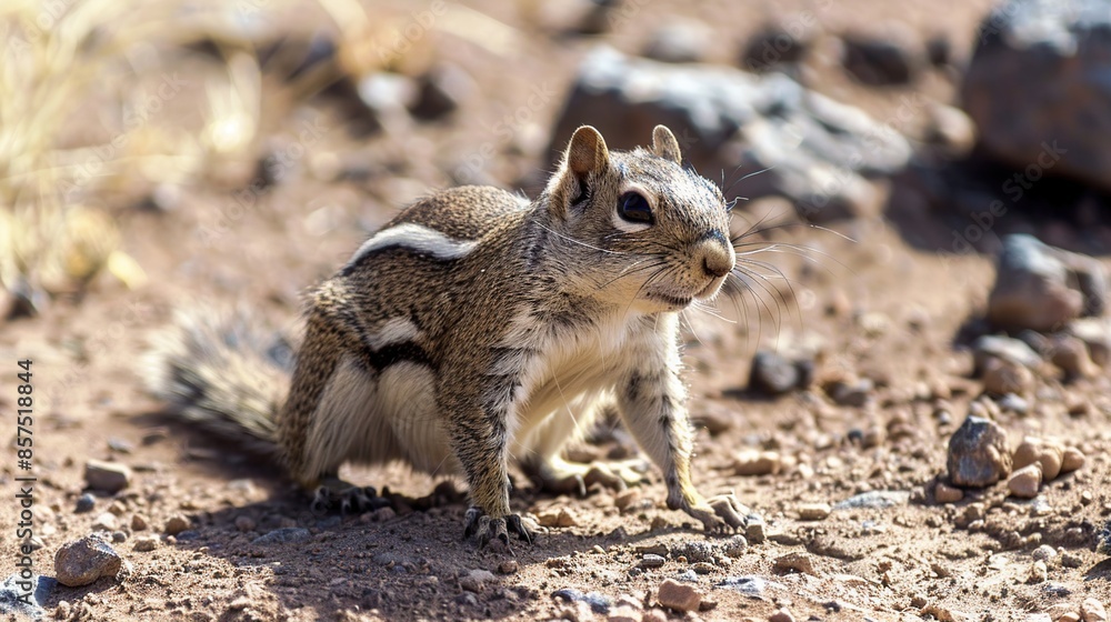 A Ground Squirrel Posing on a Dusty Path A Ground Squirrel Posing on a Dusty Path