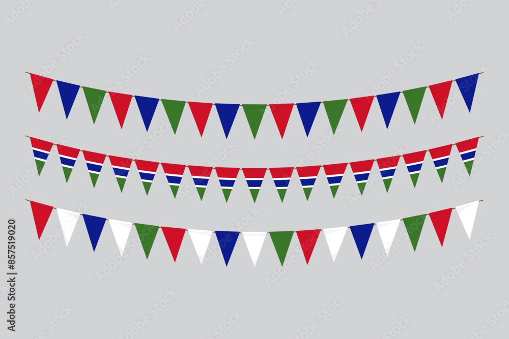 Obraz premium Flags isolated.Gambia paper bunting. flags birthday, anniversary, celebrate event.