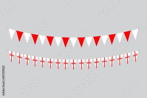 Flags isolated.Georgia paper bunting. flags birthday, anniversary, celebrate event.