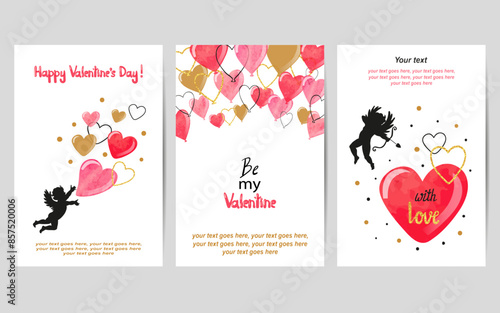 Valentines Day cards set in...