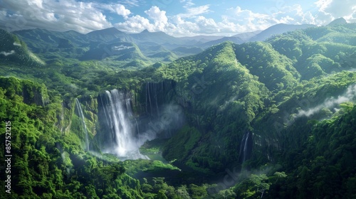 Background of Landscape. Real Photography of Mount Ranges in Spring