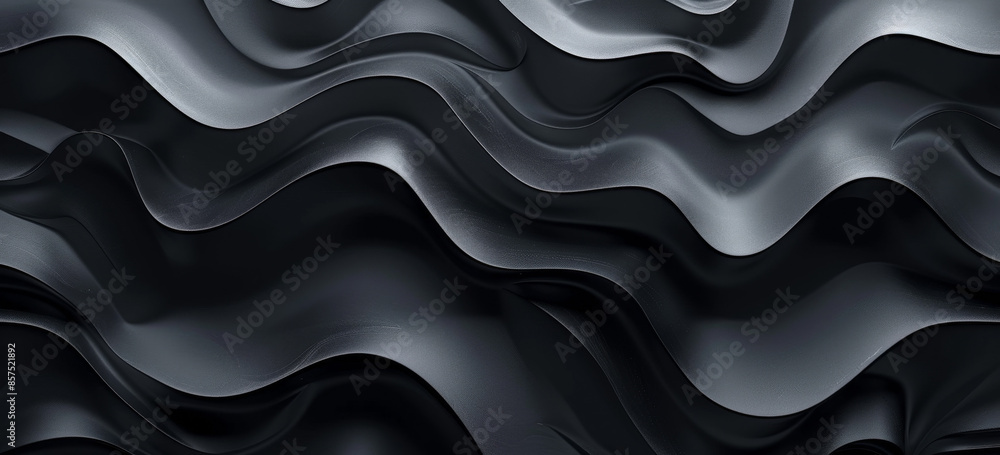 Black background with wave pattern, 3d rendering illustration Black background with wave pattern, 3d rendering illustration