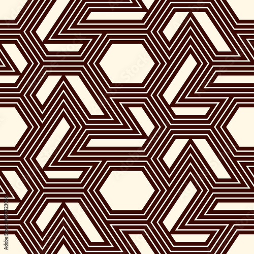 Contemporary geometric pattern. Geo ornament. Repeated figures. Modern background. Seamless surface abstract design. Minimalist wallpaper. Simple digital paper, textile print. Vector art