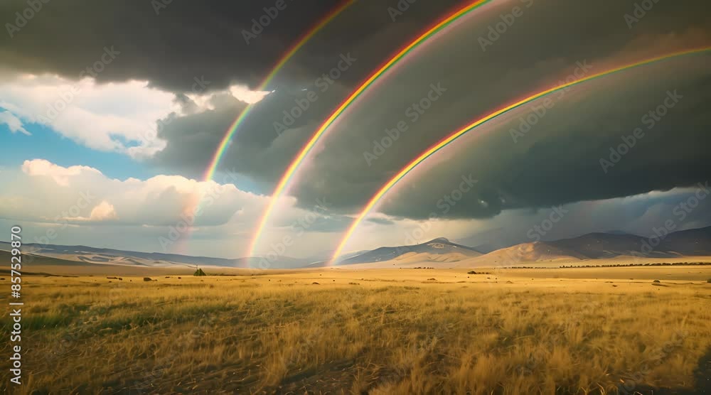 a couple of rainbows that are in the sky a couple of rainbows that are in the sky
