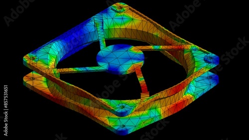 Mechanic simulation engineering - Stress and breakpoint analysis of fan under force and moment conditions photo
