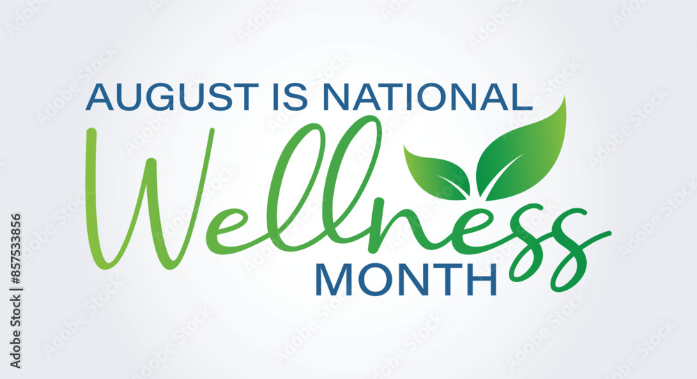 Fototapeta premium National Wellness Month, to encourage people on focusing on self-care, managing stress and promoting healthy routines. background template Holiday concept design 