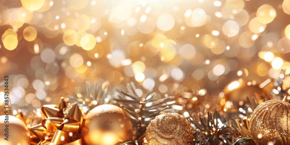 Immerse yourself in the magic of the festive season with opulent Christmas decorations against a dazzling backdrop, exuding elegance and joy, creating a warm and cheerful atmosphere Immerse yourself in the magic of the festive season with opulent Christmas decorations against a dazzling backdrop, exuding elegance and joy, creating a warm and cheerful atmosphere