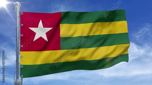 Togo Flag With Clouds New Style V02 photo