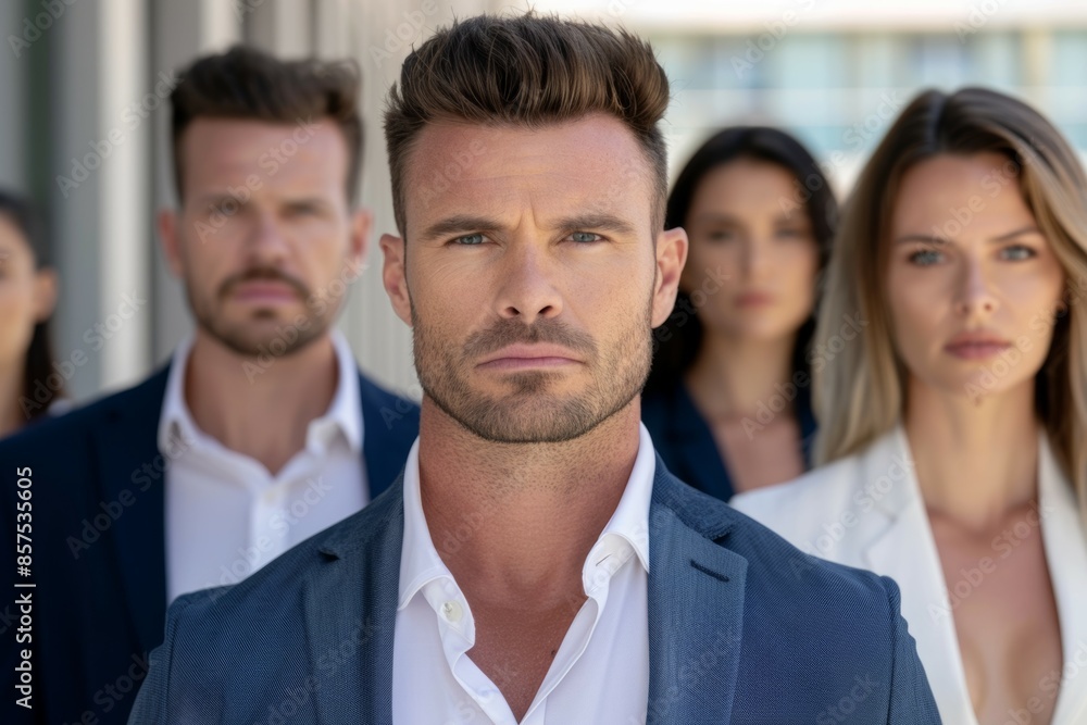 A man with a beard, business team concept A man with a beard, business team concept