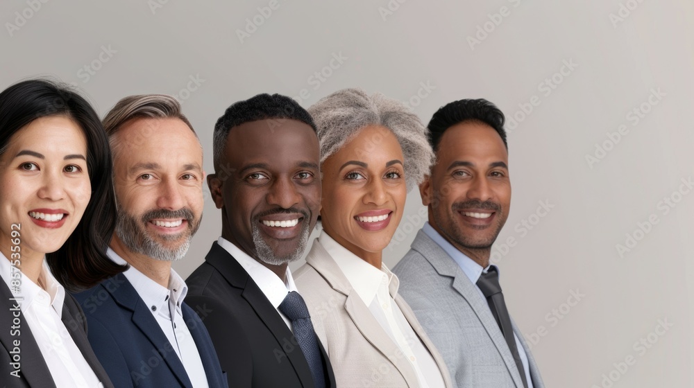 A group of people are smiling and posing for a photo, business team concept A group of people are smiling and posing for a photo, business team concept