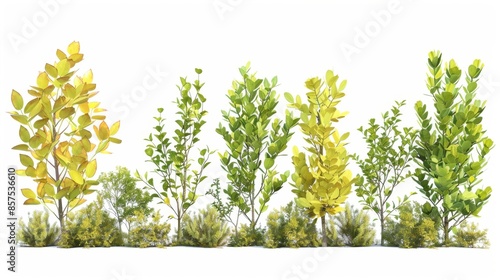 Green and Yellow Foliage Illustration, Generative AI photo
