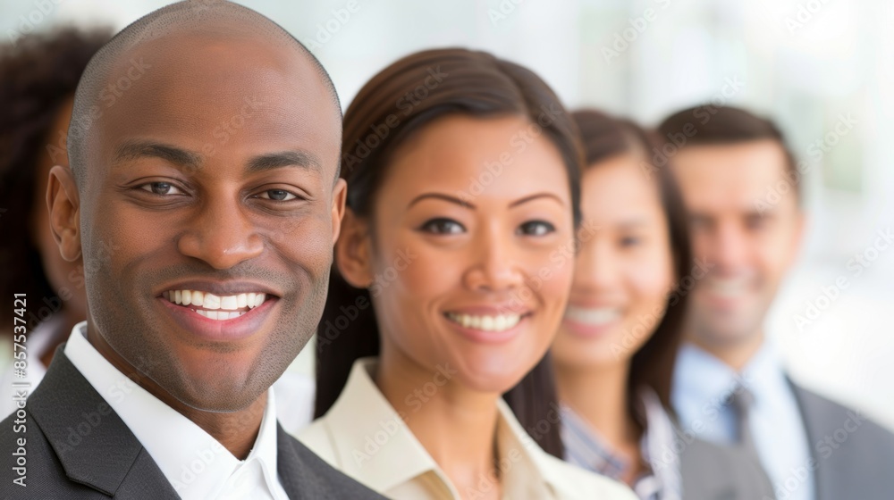 A group of people are smiling and posing for a photo, business team concept A group of people are smiling and posing for a photo, business team concept