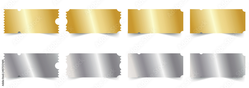 Collection of golden and silver coupons Collection of golden and silver coupons