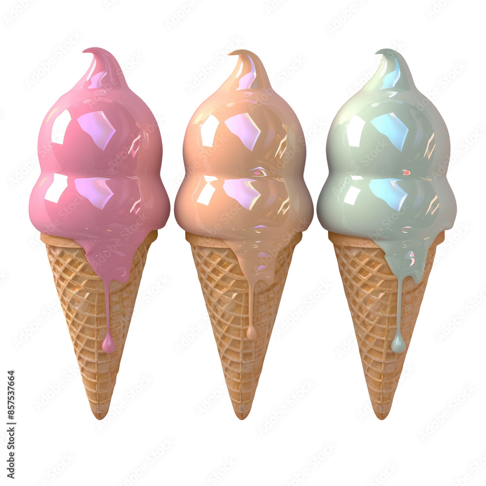 Ice cream flavors on a plain transparent background Ice cream flavors on a plain transparent background
