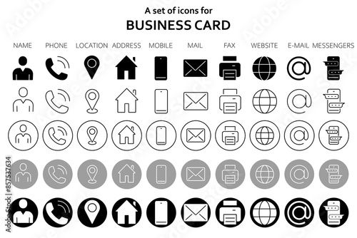 A simple but high-quality set of icons for a business card