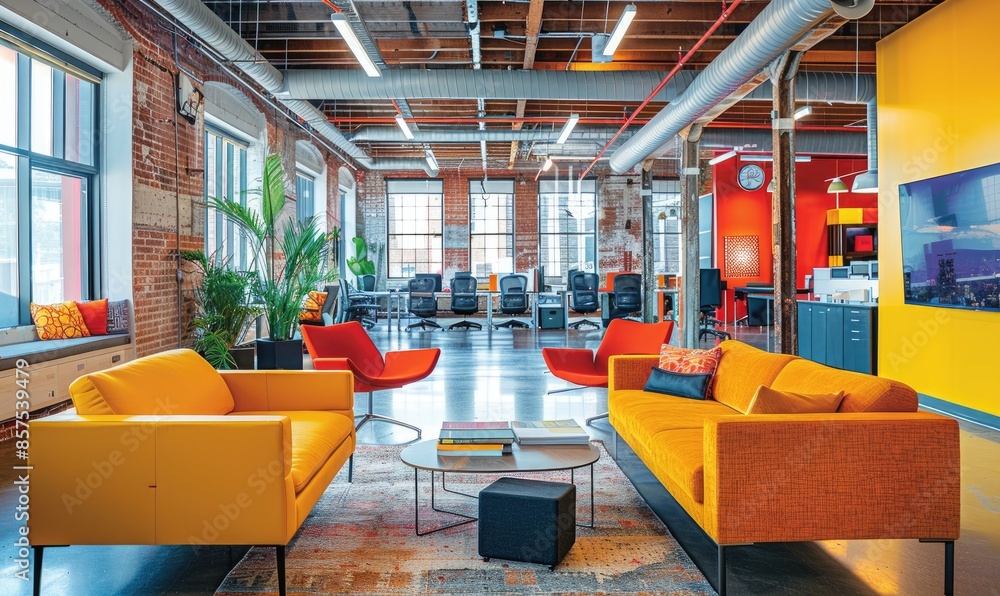 Fototapeta premium Colorful Office Environment Fostering Innovation Culture