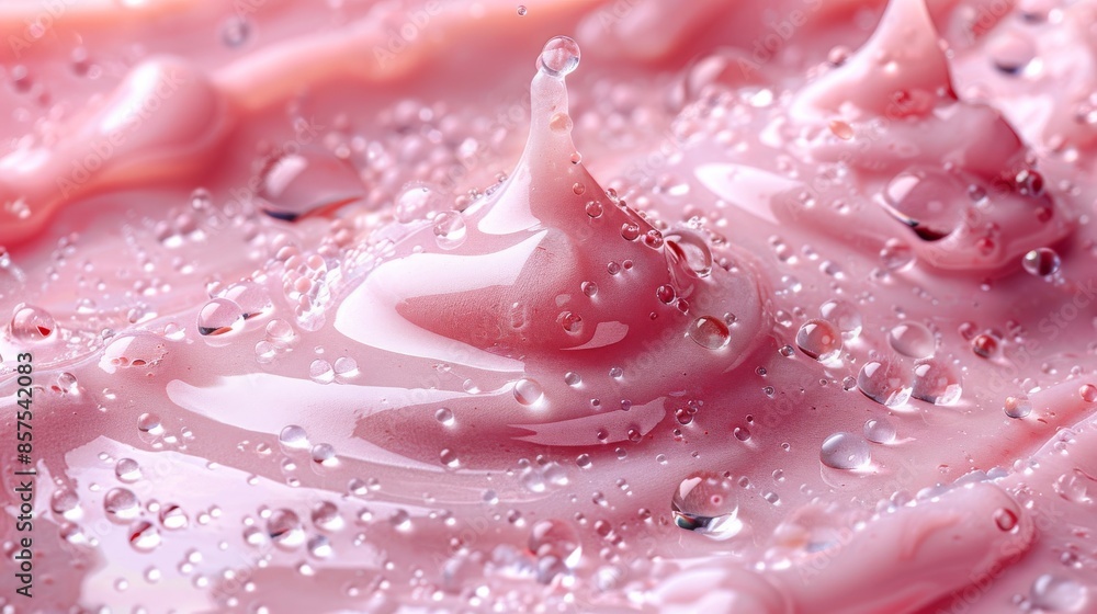 A fascinating abstract close-up of a pink liquid capturing swirling patterns and droplets, creating a visually intriguing image that reflects creativity and fluid dynamics in a beautiful form. A fascinating abstract close-up of a pink liquid capturing swirling patterns and droplets, creating a visually intriguing image that reflects creativity and fluid dynamics in a beautiful form.